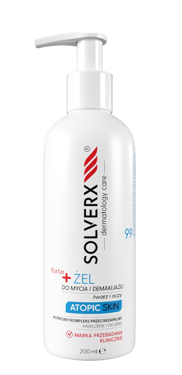 цена Гель для умывания лица Solverx Atopic Skin Forte, 200 мл