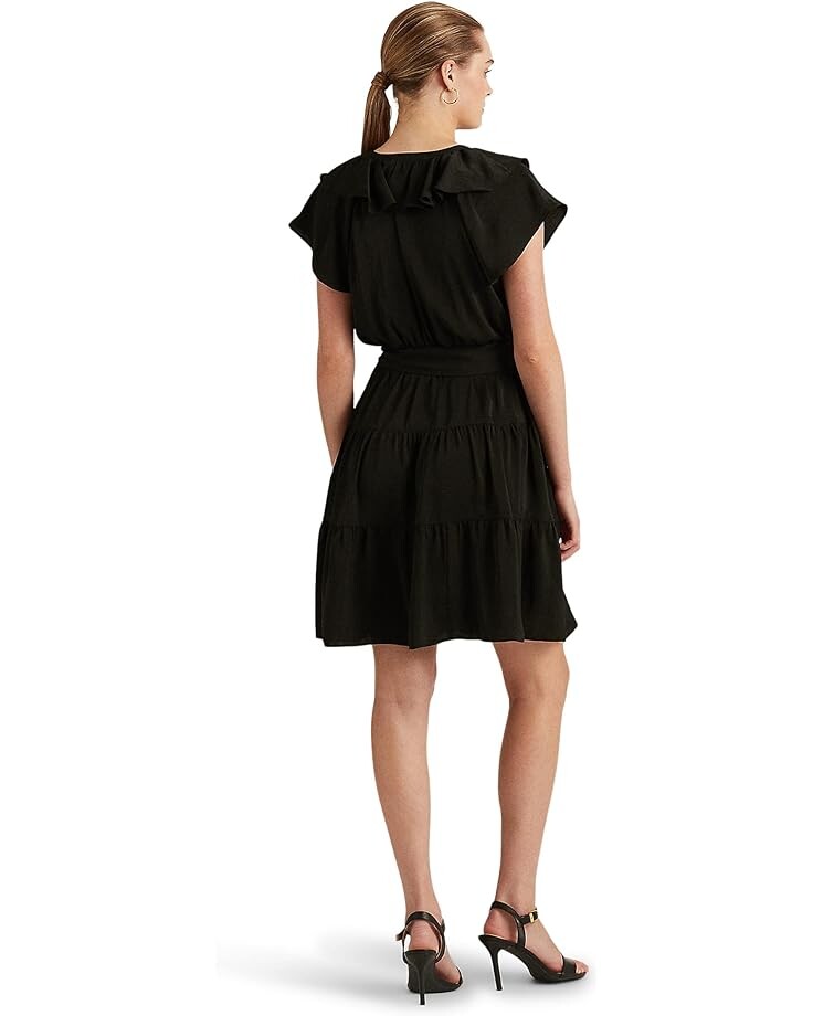 

Платье LAUREN Ralph Lauren Belted Satin Dress, цвет Polo Black