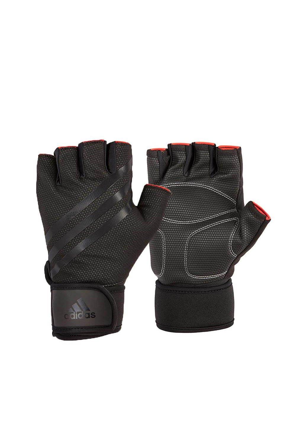 Перчатки для тяжелой атлетики с половиной пальца Adidas, черный пояс для карате adidas elite wkf красный 280см
