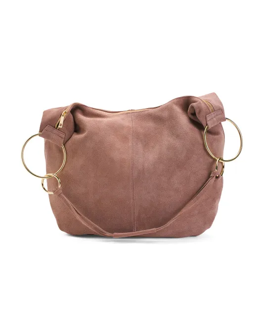 

Замшевый хобо с круглой ручкой Made In Italy Marlon, цвет Blush