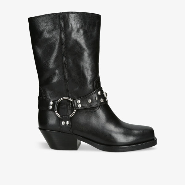 

Antya кожаные ковбойские сапоги с заклепками и сбруей Isabel Marant, черный