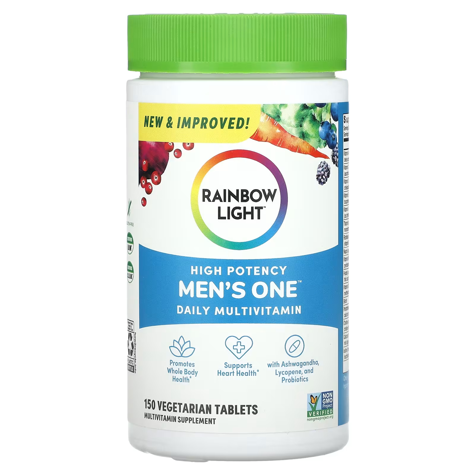 мультивитамины для мужчин 180 таблеток rainbow light Высокоэффективные мультивитамины Rainbow Light для мужчин на один день, 150 вегетарианских таблеток