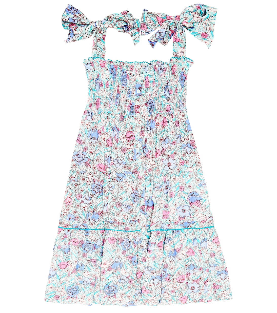 Платье triny с цветочным принтом Poupette St Barth Kids, синий цена и фото