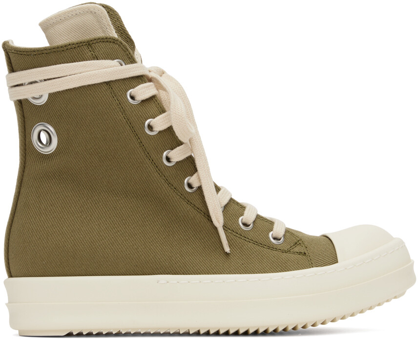 

Зеленые кроссовки с люверсами Rick Owens DRKSHDW