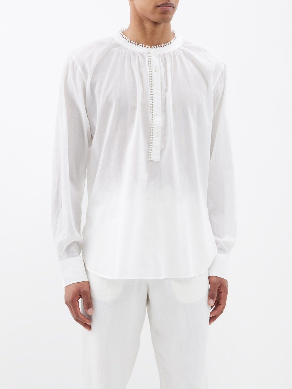 цена Рубашка-туника marcelo из хлопковой вуали Nili Lotan, белый
