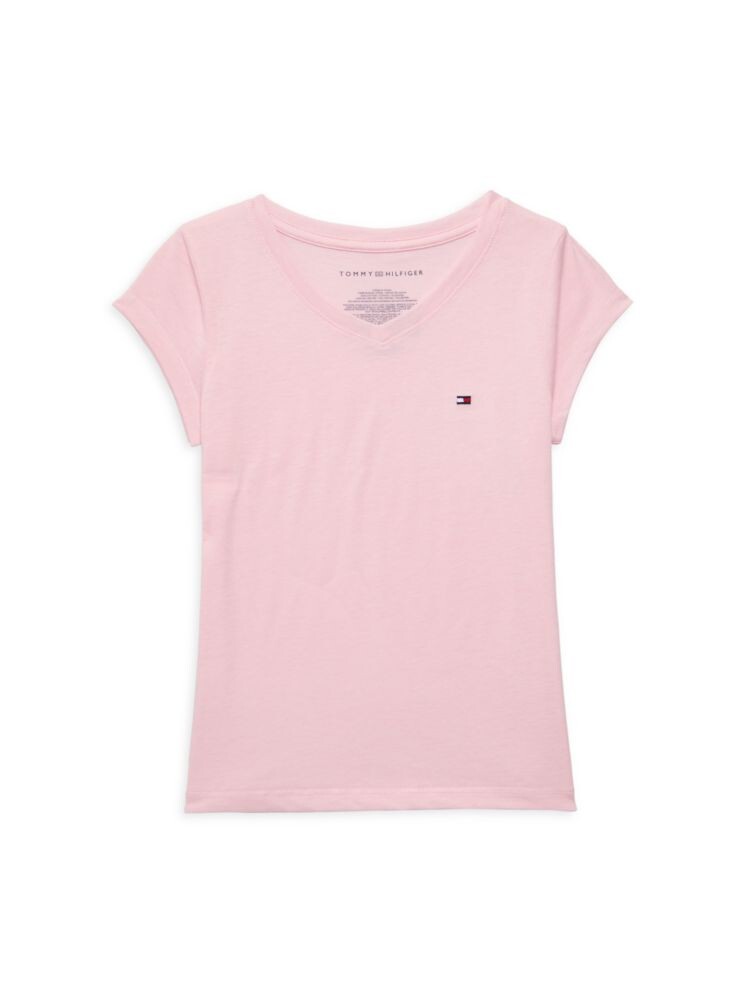 

Футболка с V-образным вырезом для девочек Tommy Hilfiger, цвет Light Pink