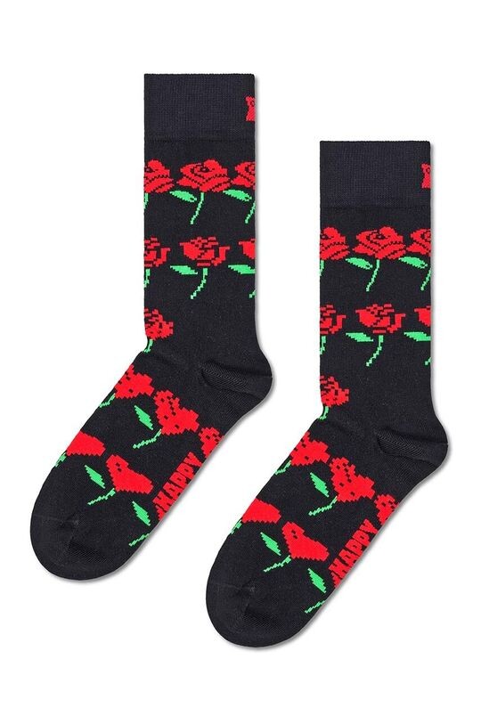

Носок с розовыми сердечками Happy Socks, черный