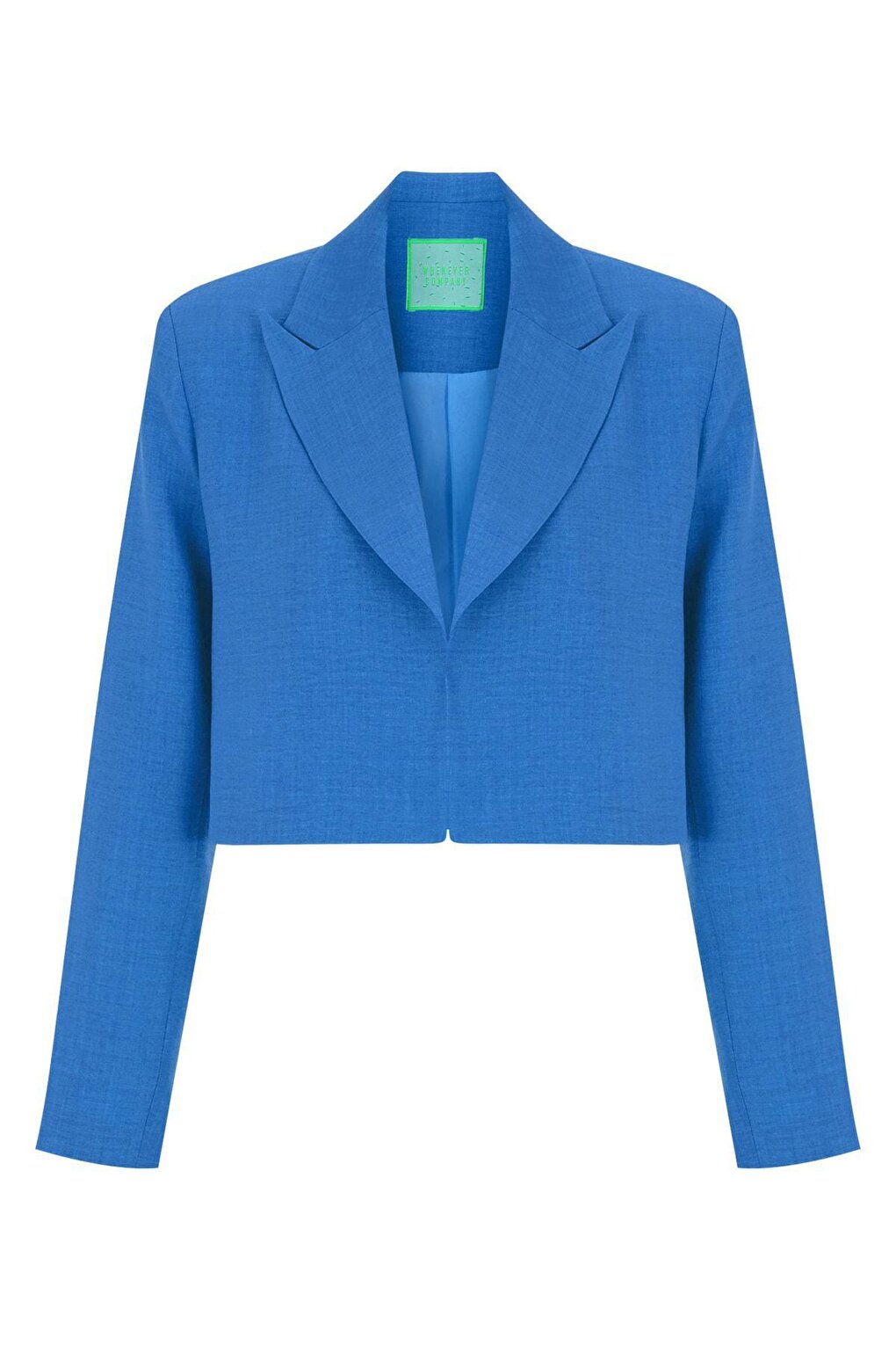 Укороченная куртка из льна синего цвета WHENEVER COMPANY