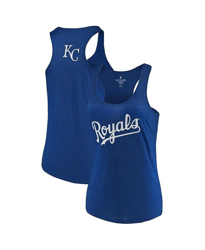 

Женская майка больших размеров Royal Kansas City Royals Swing for the Fences Racerback Soft As A Grape, синий