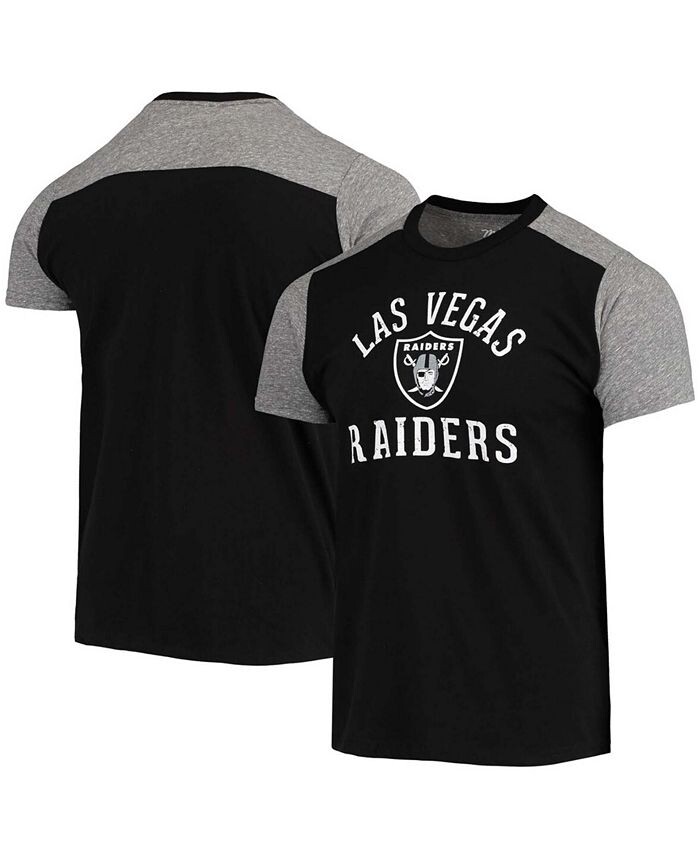 

Мужская черно-серая футболка Las Vegas Raiders Field Goal Slub Majestic, черный