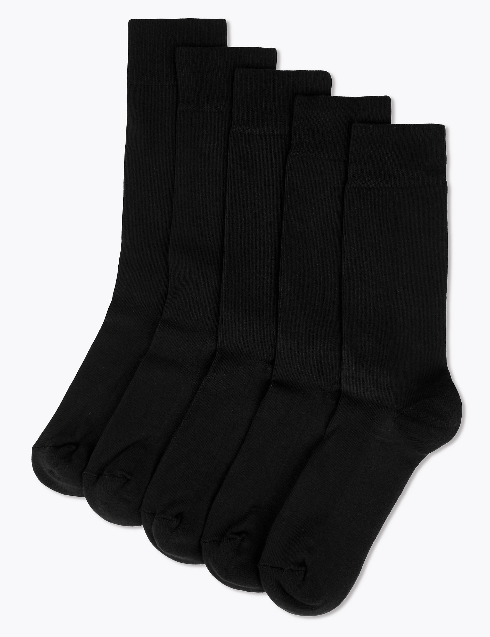 5 пар носков с мягкой подкладкой Cool & Fresh Marks & Spencer, черный
