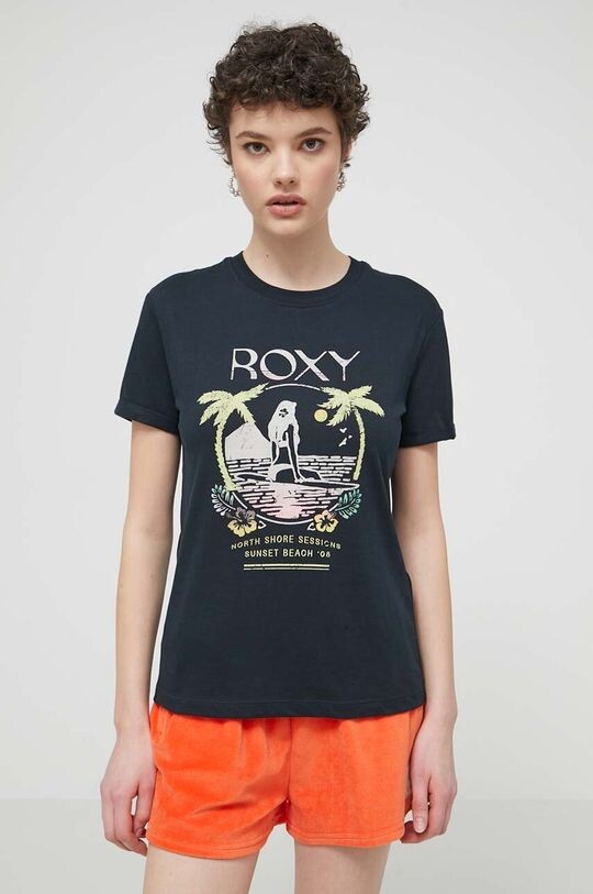 

Хлопковая футболка Roxy, черный