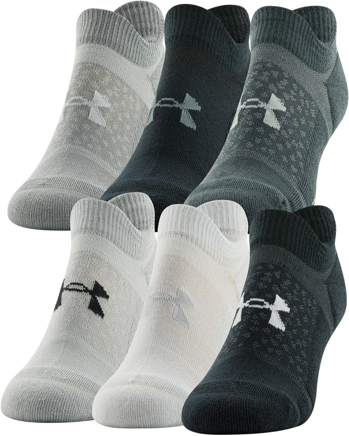 

Мягкие носки-невидимки, 6 пар Under Armour, цвет Black/White/Gray Assorted