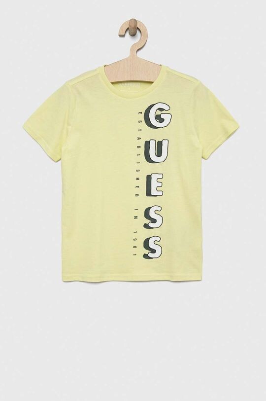 

Детская хлопковая футболка Guess, зеленый
