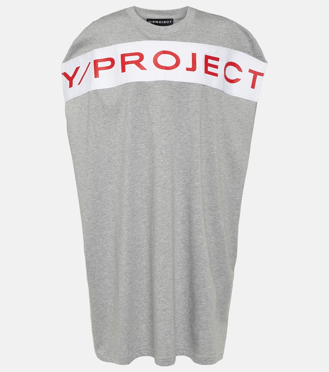 

Мини-Платье из хлопкового джерси с логотипом Y/Project, серый