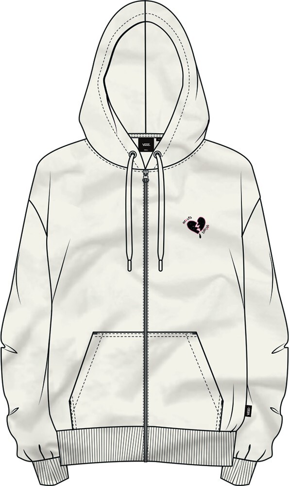 

Топ Vans Broken Hearts Blousant Zip Hoodie, бежевый