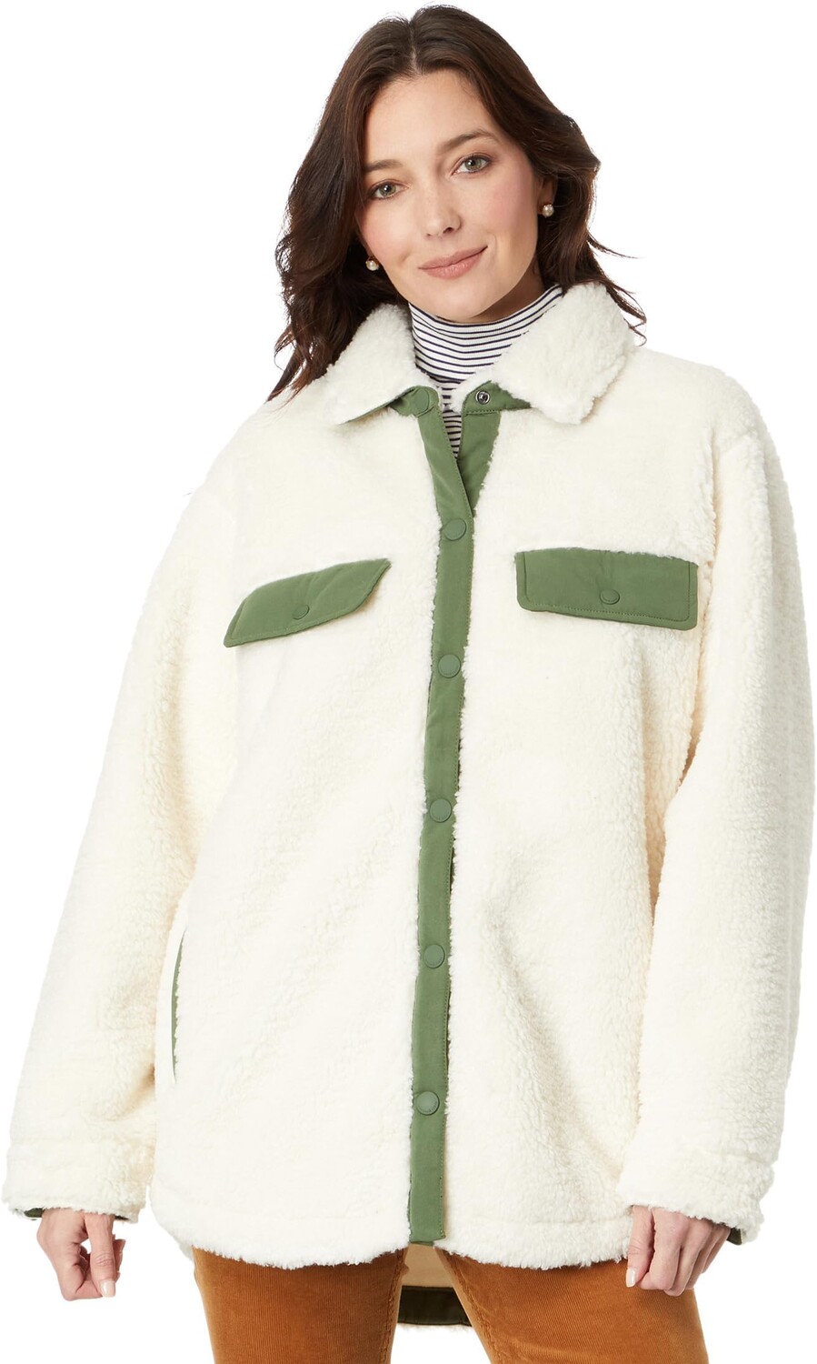 

Куртка Cozy Sherpa Shirt Jacket Vineyard Vines, цвет Marshmallow