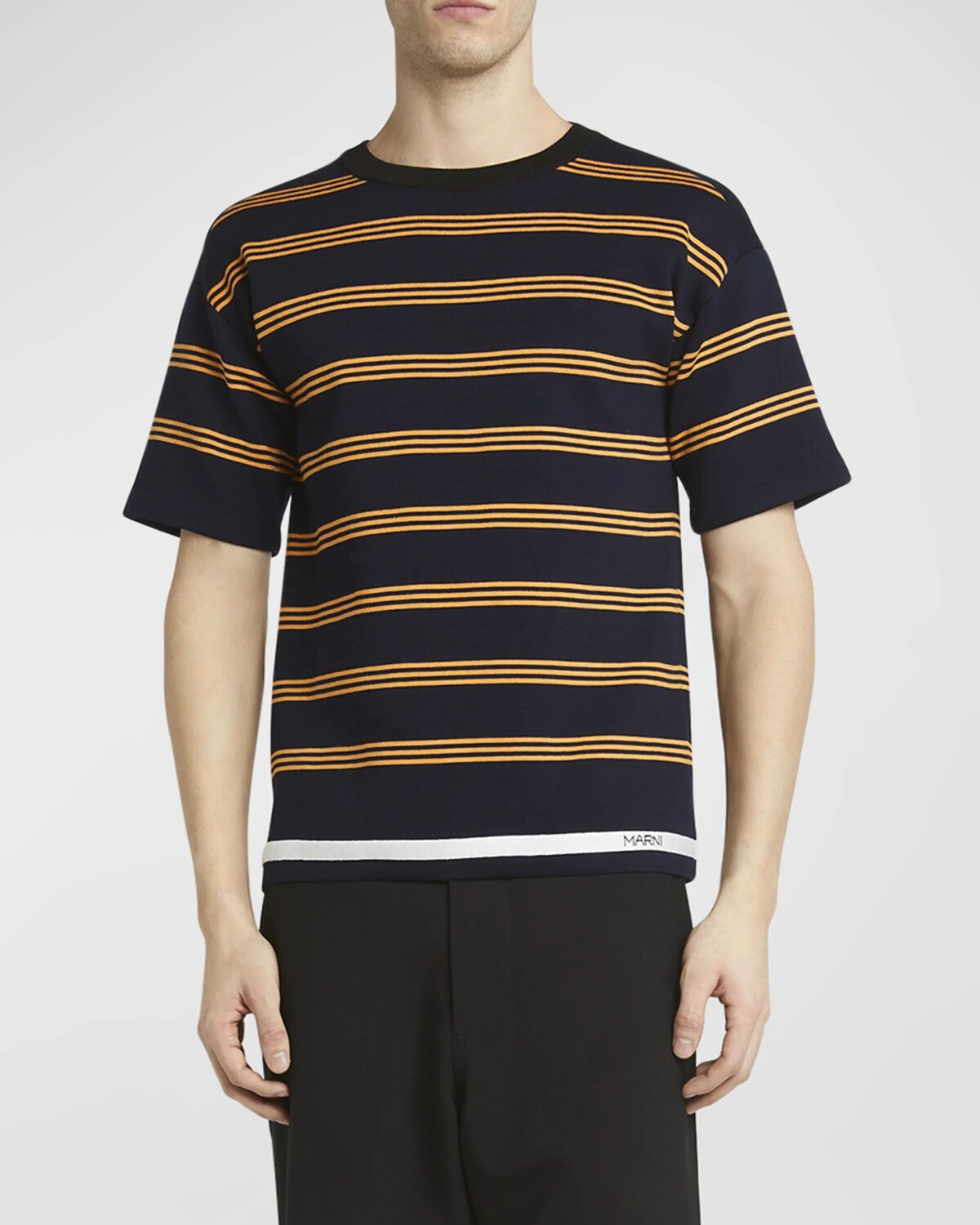 

Мужская полосатая футболка Marni, цвет Navy/Blue
