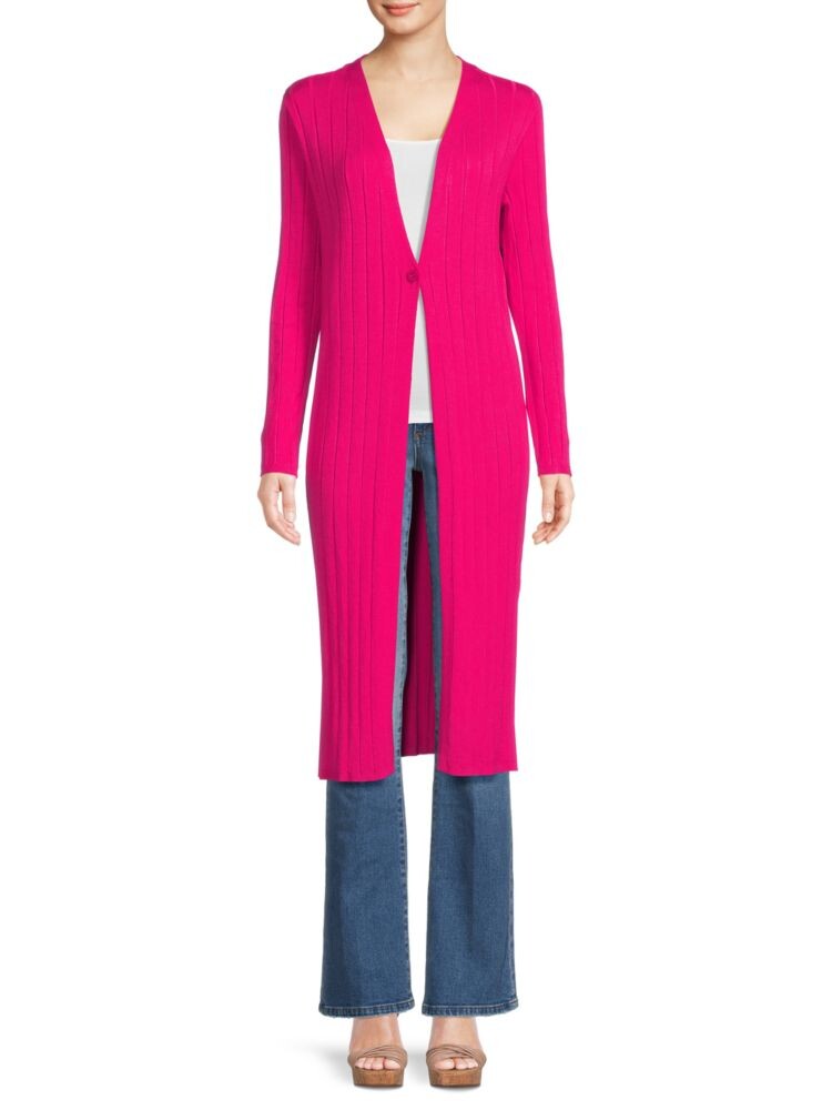 

Кардиган без воротника в рубчик Duster Cardigan Calvin Klein, цвет Cerise