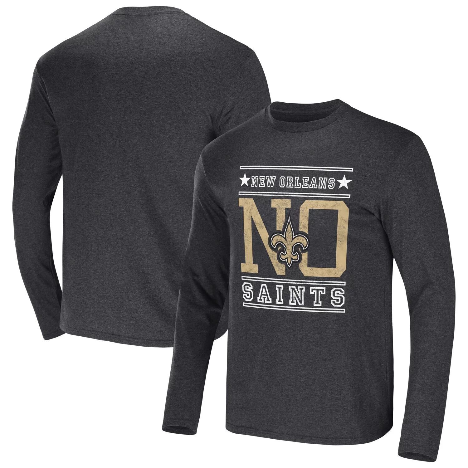 

Мужская футболка NFL x Darius Rucker Collection от Fanatics Heathered Charcoal New Orleans Saints с длинным рукавом