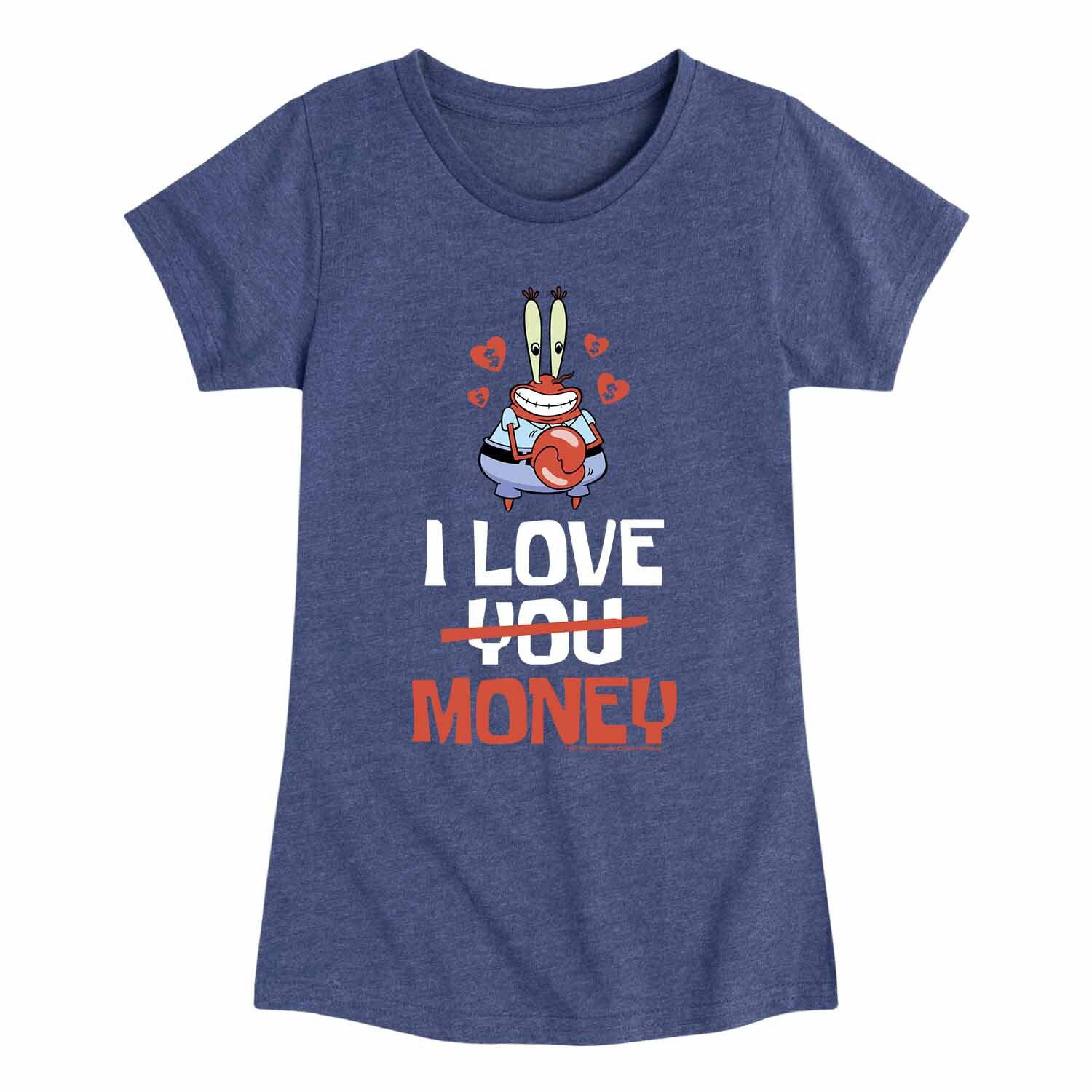 

Футболка с рисунком «I Love Mo's Money» для девочек 7–16 лет, квадратные штаны «Губка Боб» Nickelodeon