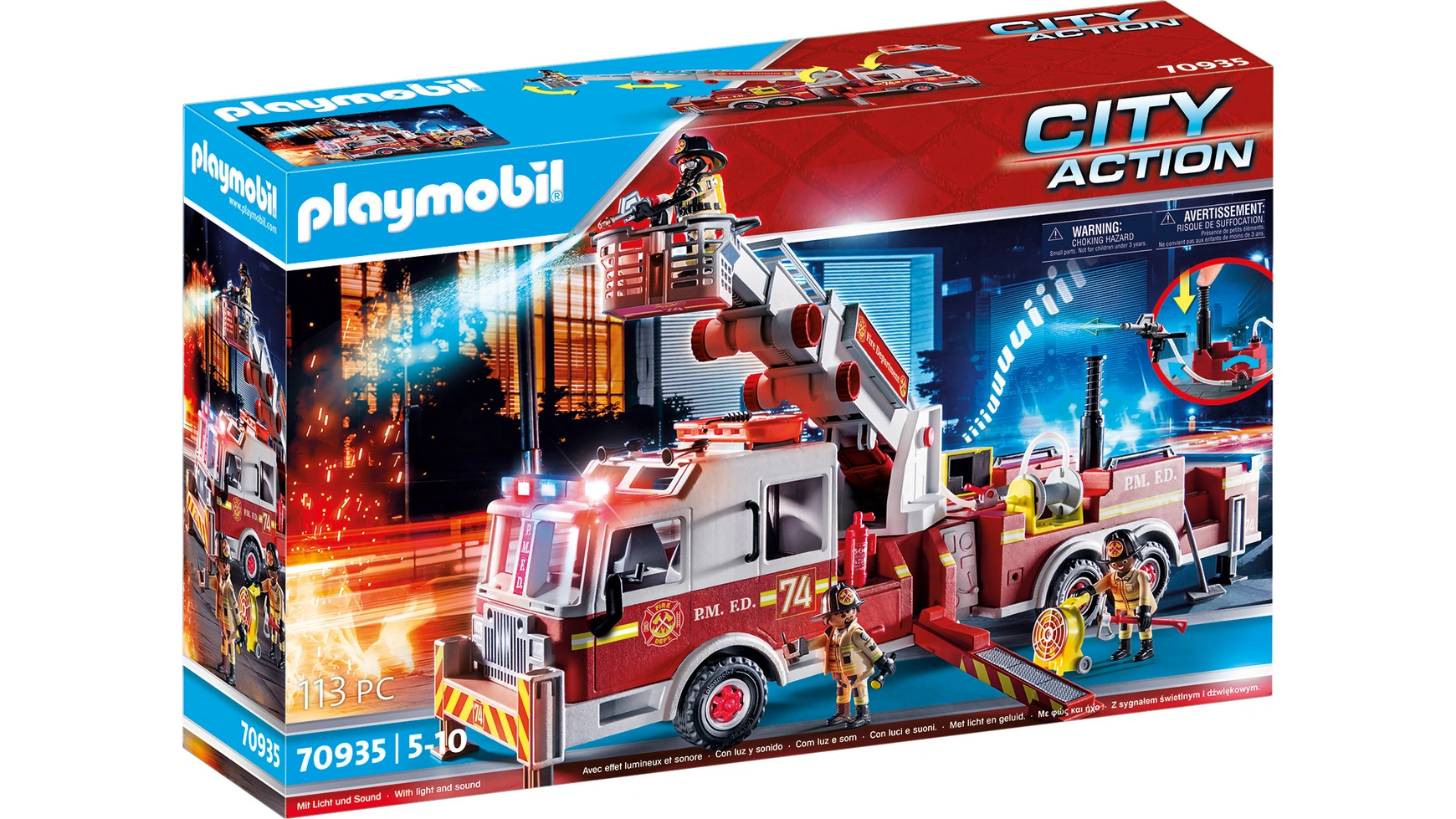 

City action автомобиль пожарной службы: лестница башни сша Playmobil