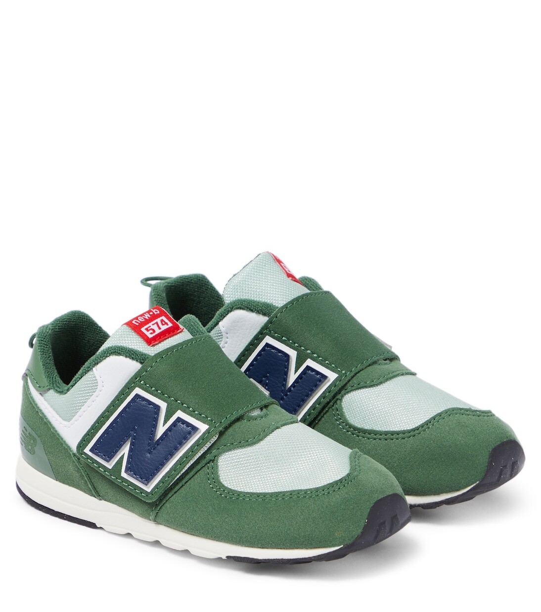 Кроссовки 574 new-b на липучке New Balance Kids, зеленый