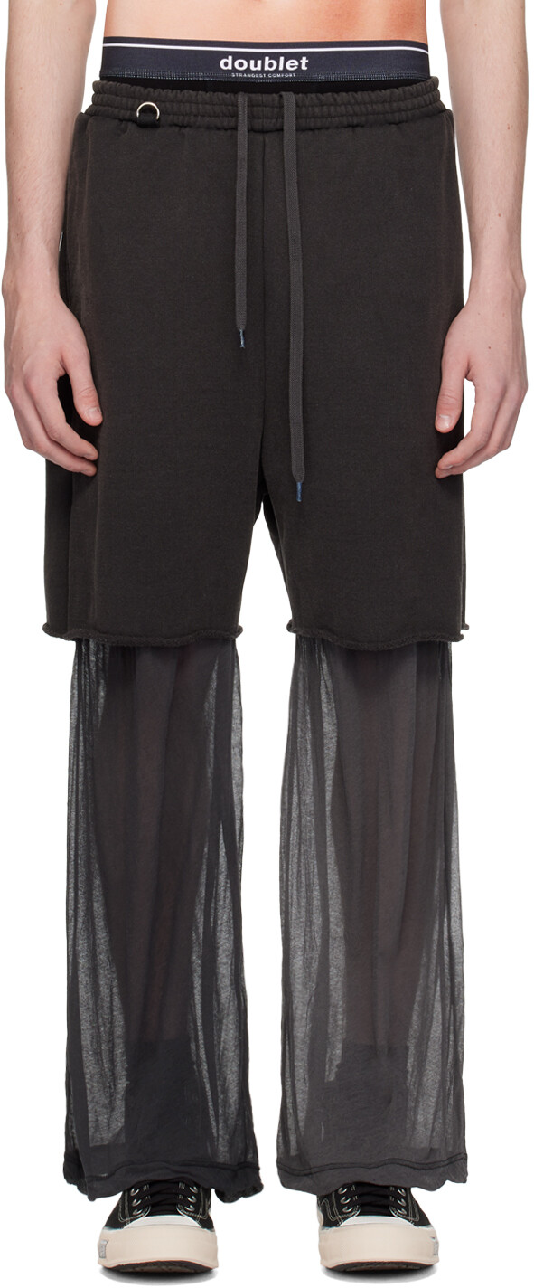

Черные многослойные спортивные штаны Doublet