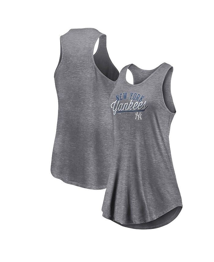 

Женская фирменная топ на бретельках цвета серого вереска New York Yankees Simplicity Swing Racerback с овальным вырезом Fanatics, серый