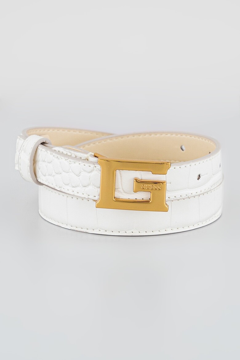 

Ремень из экокожи с шагренью Guess, белый