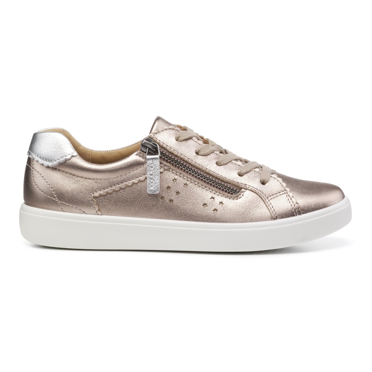 

Кроссовки на плоской подошве 'Stellar' Zip and Go Deck Shoes Hotter, цвет metallics