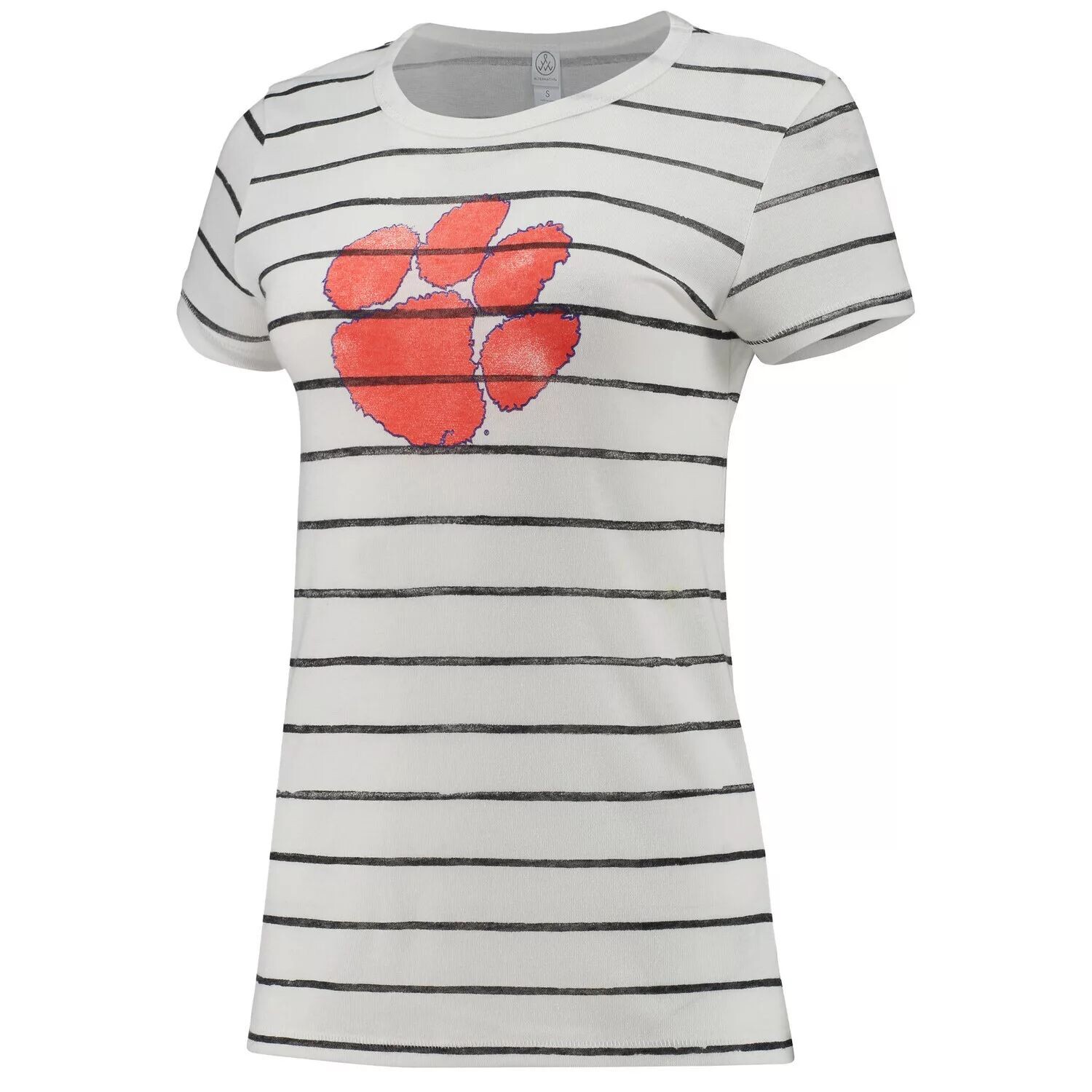 

Женская альтернативная одежда белая футболка Clemson Tigers Ideal Stripe Tri-Blend, Белый