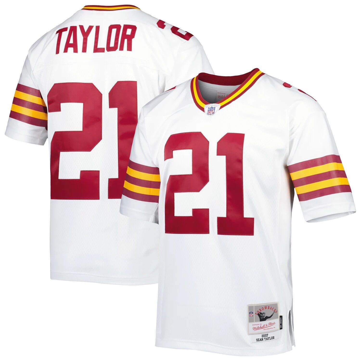 Мужская футболка Mitchell & Ness Sean Taylor White Washington Football Team 2007, реплика Legacy