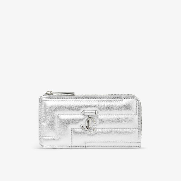

Стеганая кожаная визитница Lise-Z Avenue Jimmy Choo, серебряный