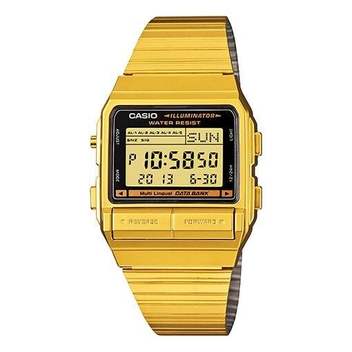 

Часы CASIO Quartz Waterproof Unisex Mens Gold Digital, желтый