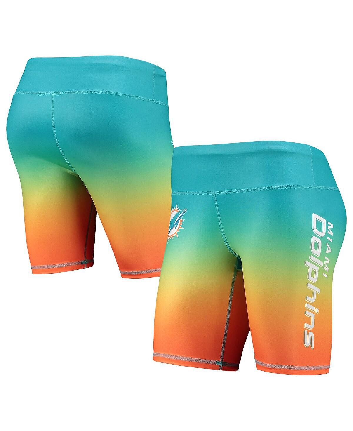 

Женские байкерские шорты с градиентом Aqua Miami Dolphins FOCO