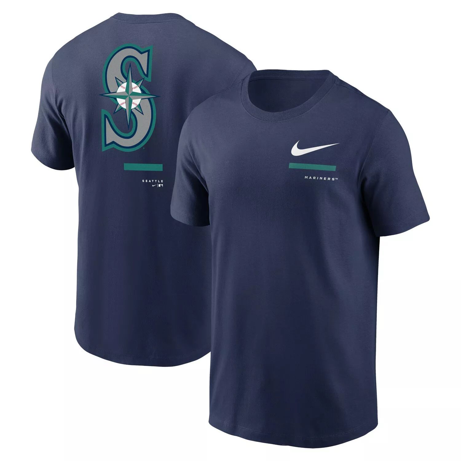 цена Мужская темно-синяя футболка через плечо Seattle Mariners Nike