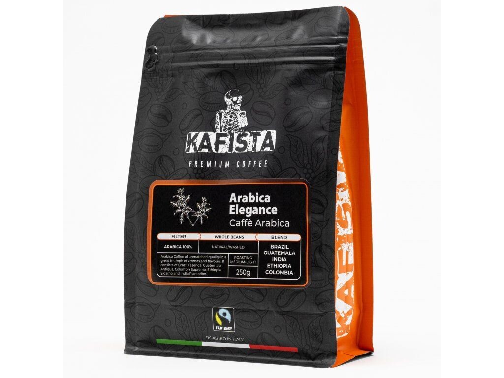 

Кофе в зернах Kafista "Арабика Элеганс" - смесь 100% арабики, обжаренная в Италии 1х250г