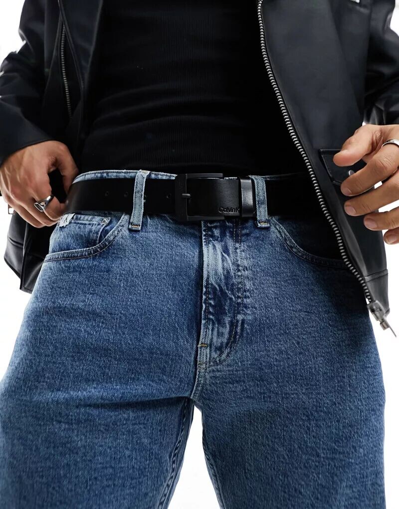 

Классический черный кожаный ремень Calvin Klein, 40 мм