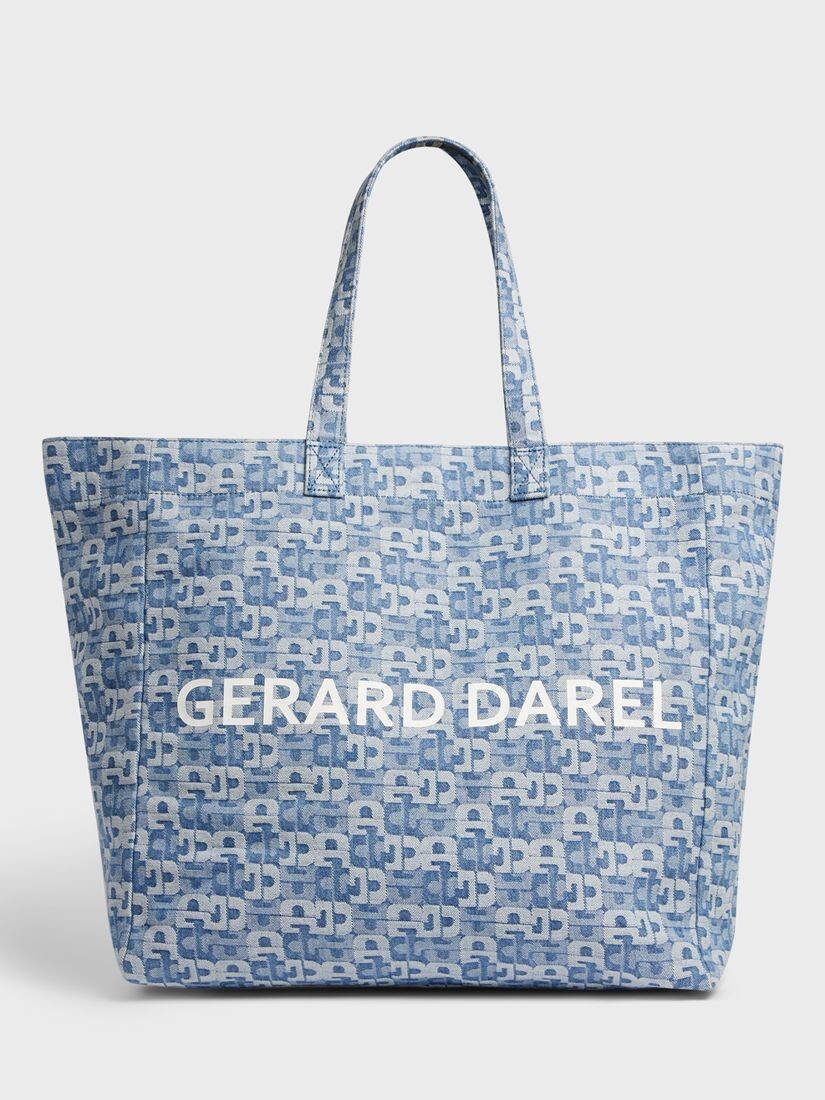 

Джинсовая большая сумка с монограммой Gerard Darel Lola, синяя