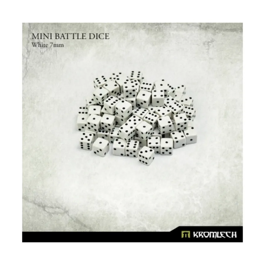 

d6 Белый с черным – Мини-боевые кубики (100), Battle Dice (Kromlech)