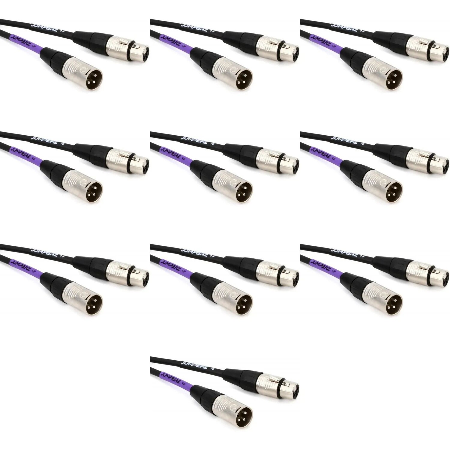 

Микрофонный кабель JUMPERZ JBM Blue Line — 15 футов (10 шт.)