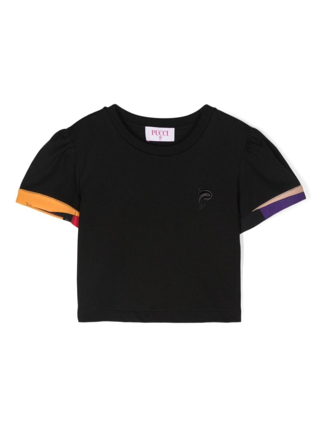 

PUCCI Junior футболка с вышитым логотипом, черный