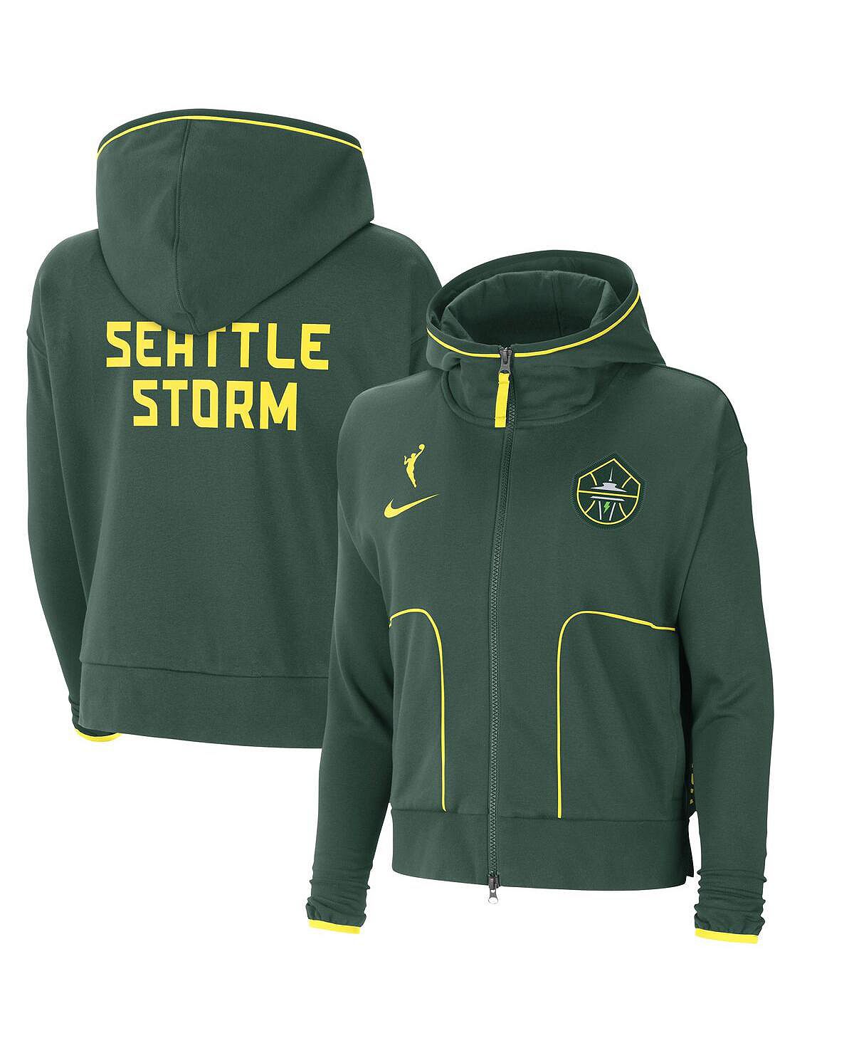 

Зеленая женская трикотажная куртка с молнией во всю длину Seattle Storm Nike, зеленый