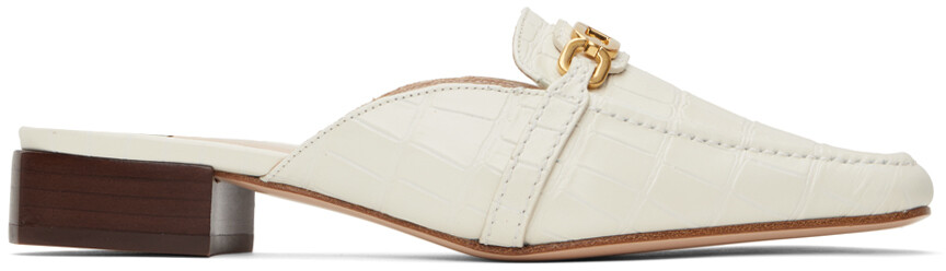 

Белые тапочки Whitney из крокодиловой кожи с тиснением Tom Ford