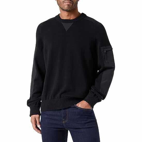 

Свитер HUGO Sutil 10249836 Crew Neck, черный