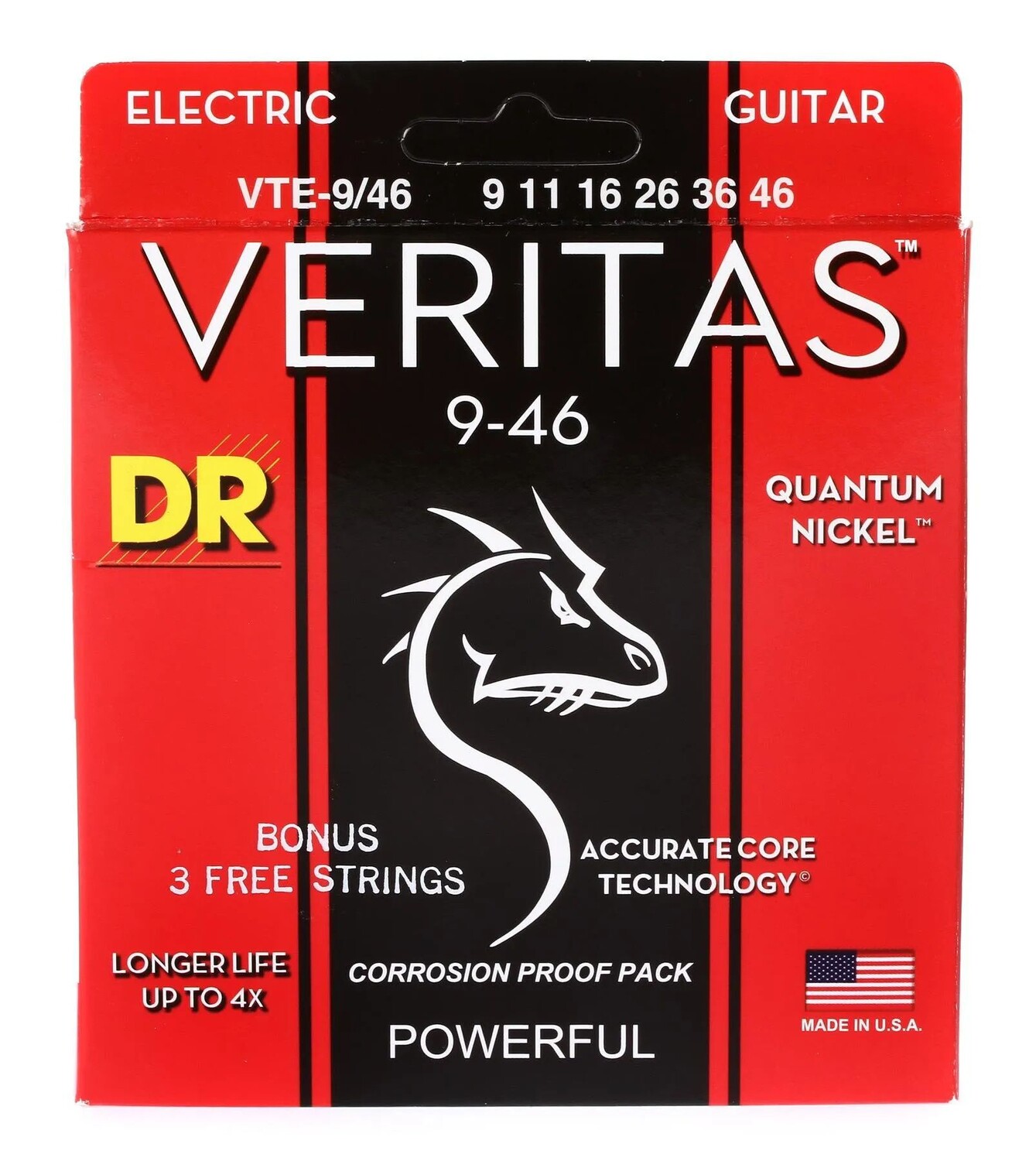 

Струны для электрогитары DR Strings VTE-9/46 Veritas — .009-.046, от легких до средних