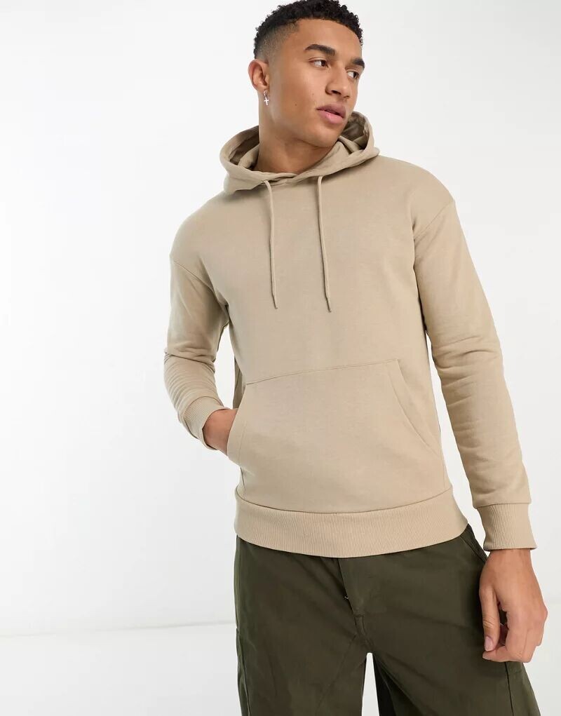 

Худи бежевого цвета с капюшоном Jack & Jones
