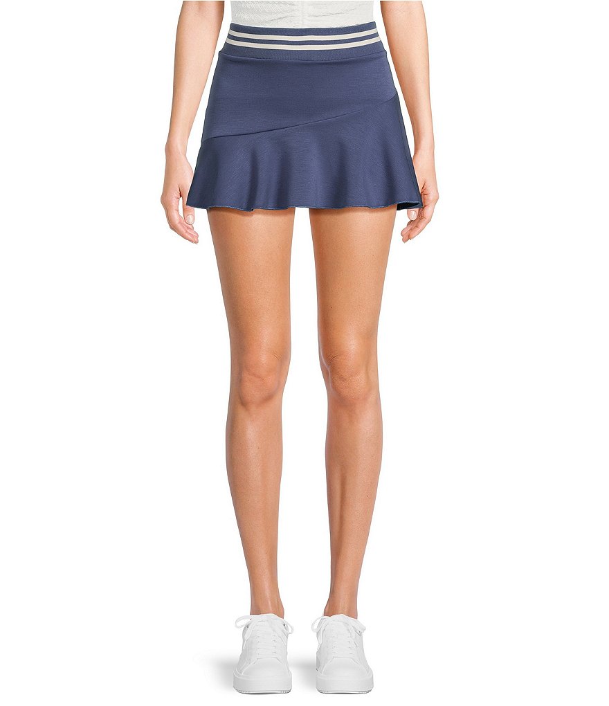 Талия в полоску цвета меда и блесток и асимметричная спортивная юбка Honey & Sparkle, синий