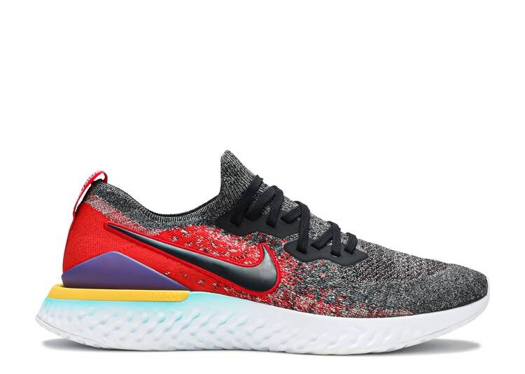 

Кроссовки Nike EPIC REACT FLYKNIT 2 'BLACK UNIVERSITY RED', черный, Черный;серый